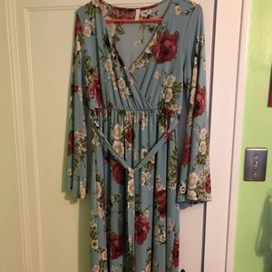 Hi-Low Maternity Wrap Dress